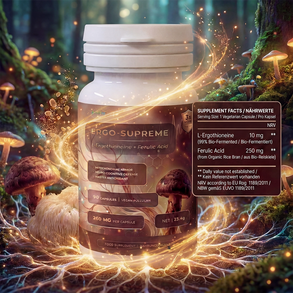 Nutriop® ERGO-SUPREME — Bio-Fermented L-Ergothioneine & Ferulic Acid (90 Capsules)