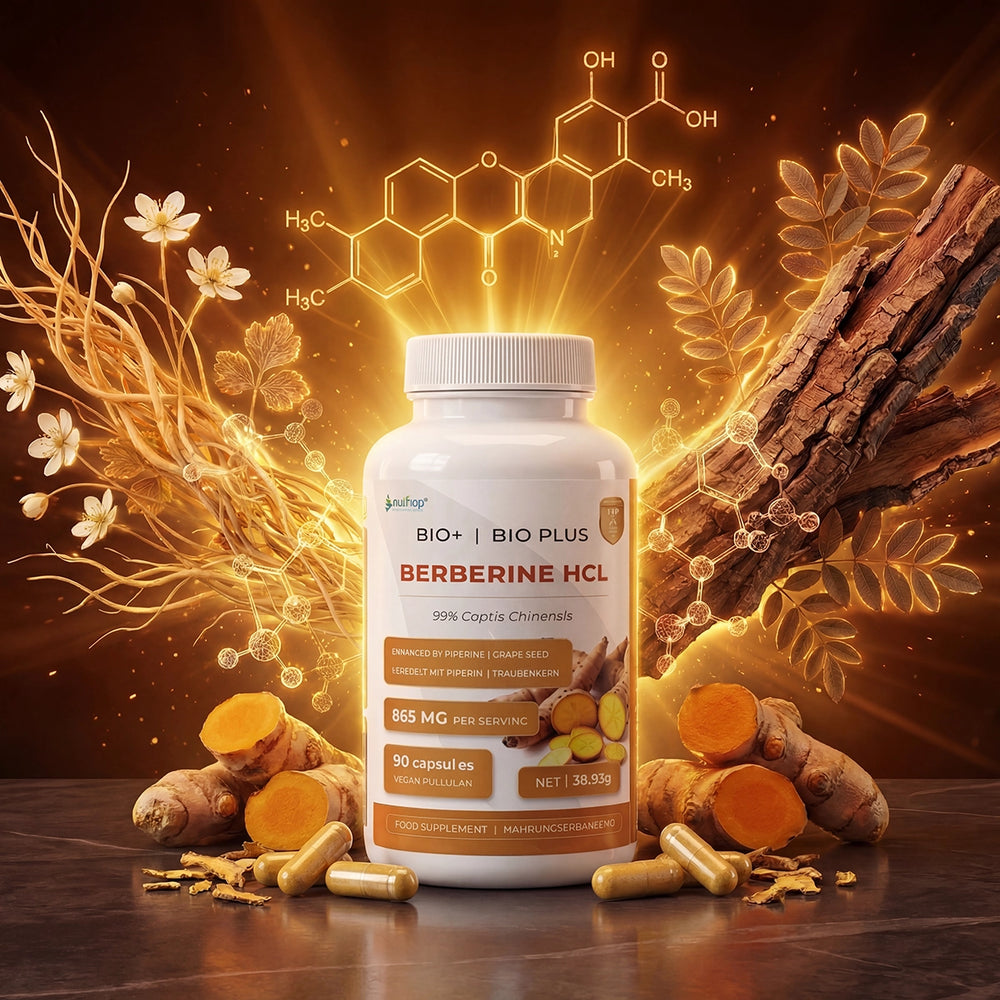 Nutriop® Bio-Enhanced Berberine HCL 865mg - Dual-Source Metabolic AMPK Activator (90 Capsules)