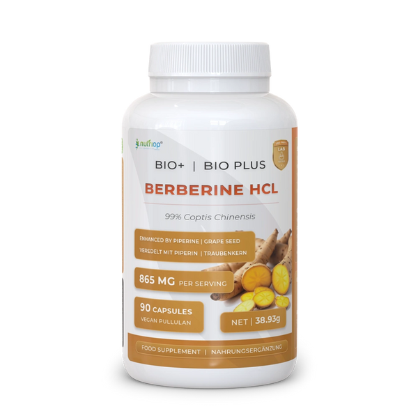 Nutriop® Bio-Enhanced Berberine HCL 865mg - Dual-Source Metabolic AMPK Activator (90 Capsules)