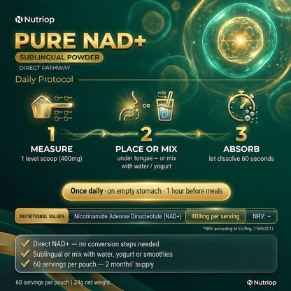 Nutriop® Pure NAD+ Sublingual Powder — The Coenzyme Itself (24g)