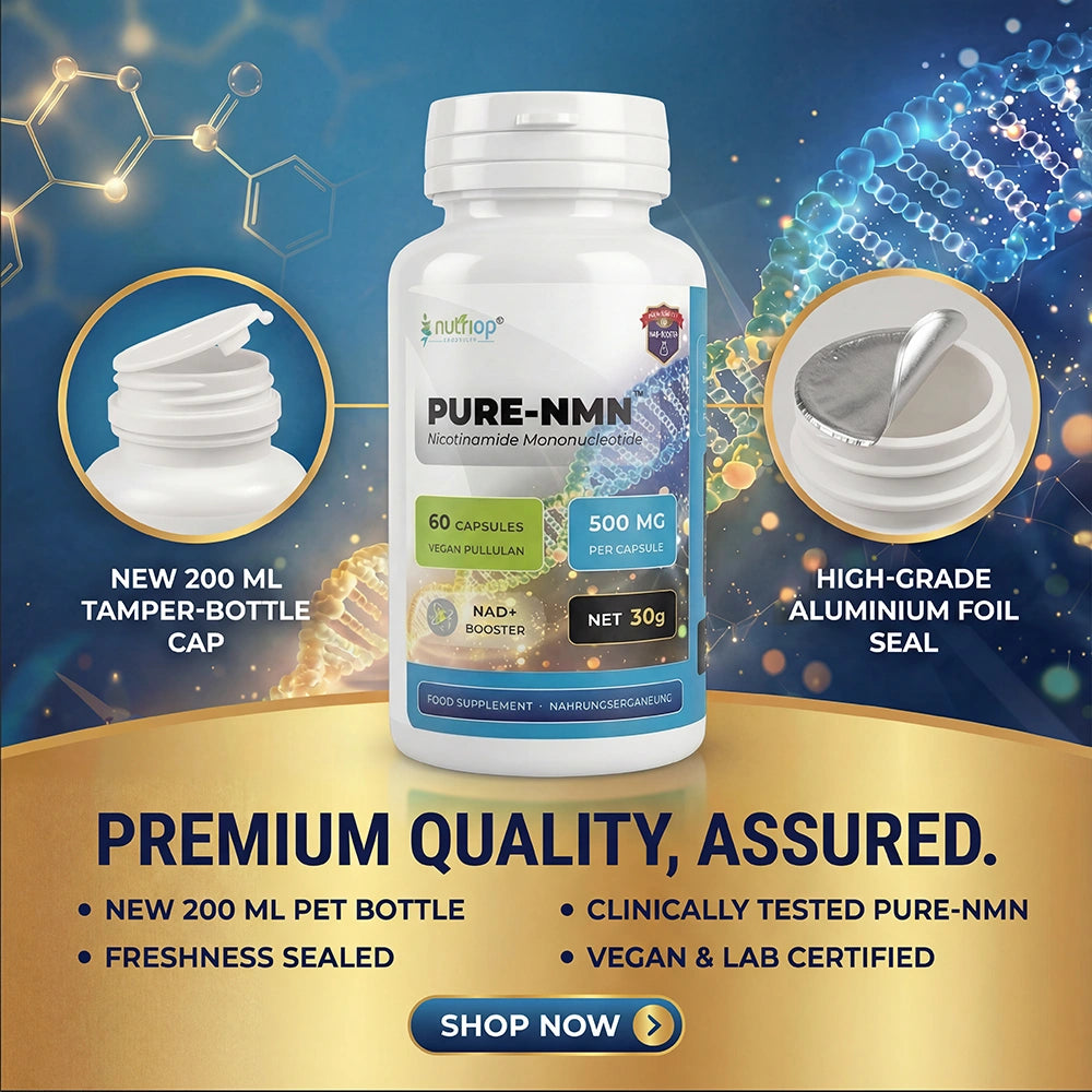 Nutriop Longevity® Pure-NMN Nicotinamide Mononucleotide Extreme Potency 500mg Capsules (x60) - 30 Grams