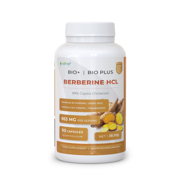 Nutriop® Bio-Enhanced Berberine HCL 865mg - Dual-Source Metabolic AMPK Activator (90 Capsules)