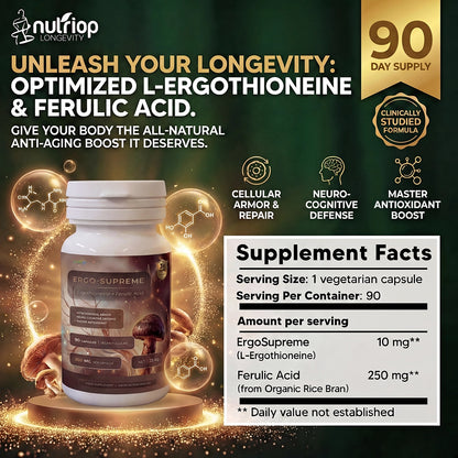 Bio Fermented Nutriop Longevity® ERGO-SUPREME - 10mg per serving- 90 servings