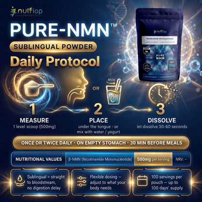 Nutriop® Pure NMN Sublingual Powder - Direct NAD+ Precursor (50g)